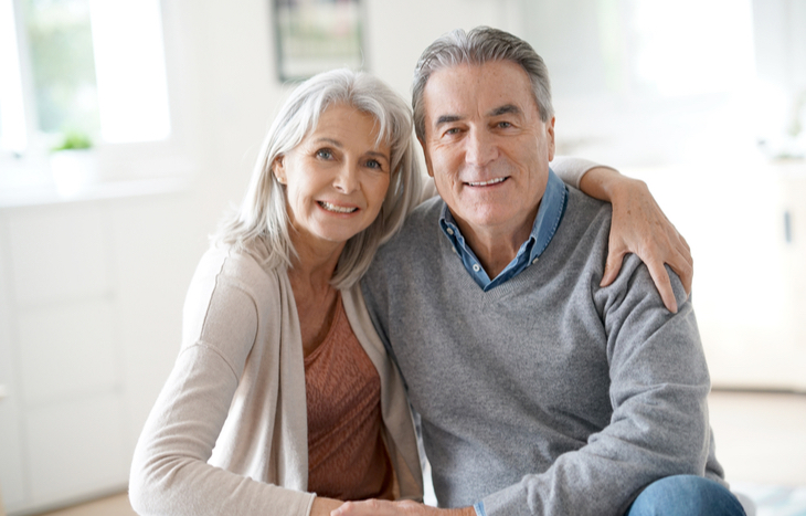 a happy couple after they could retire at 60 years old