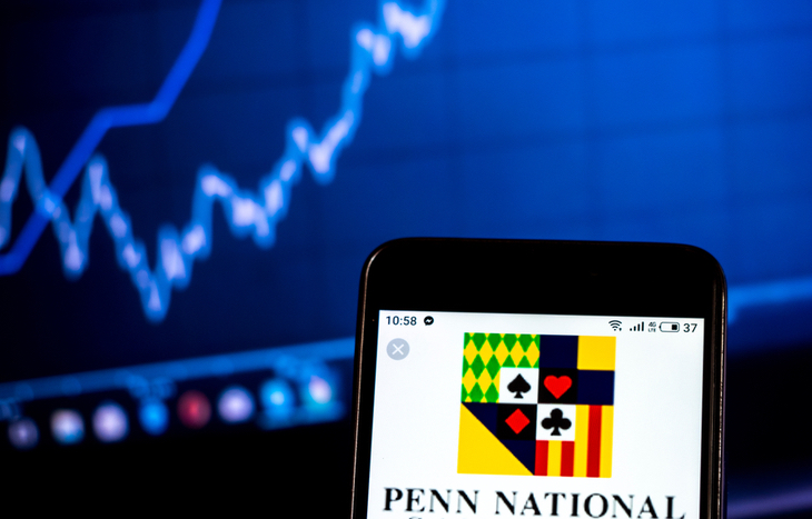 A Penn stock chart on mobile