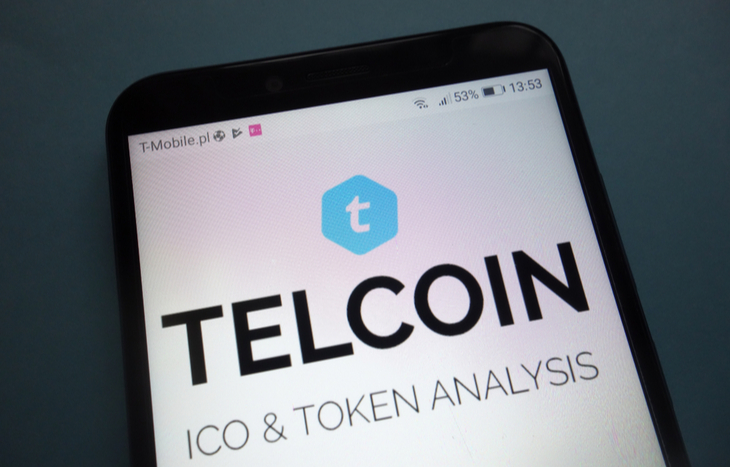 Opening up the Telcoin crypto app on a phone.