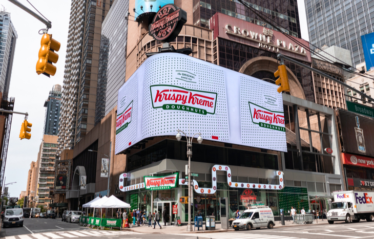 A Krispy Kreme IPO is coming after the company made moves to expand operations, such as opening the New York Times location pictured.