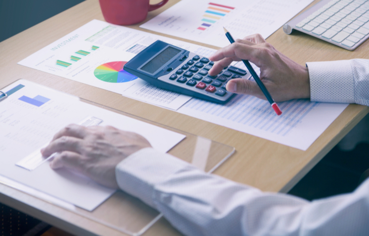 An employee goes over the accounting period