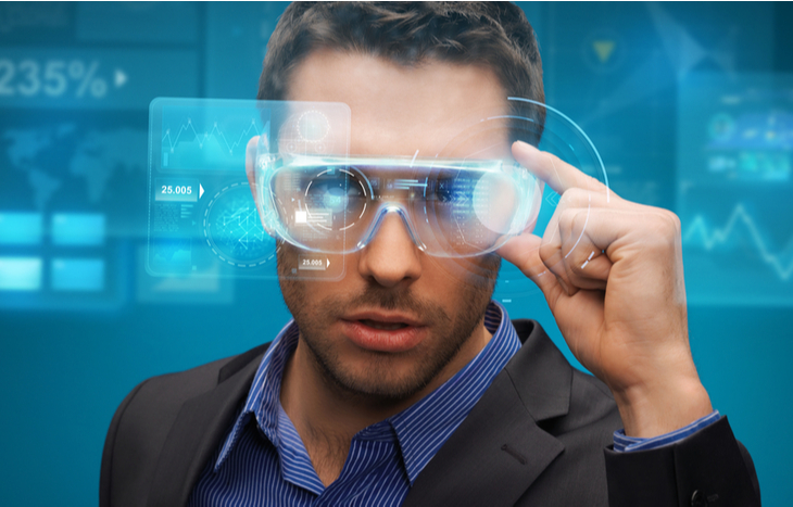 researching augmented reality stocks wearing AR glasses