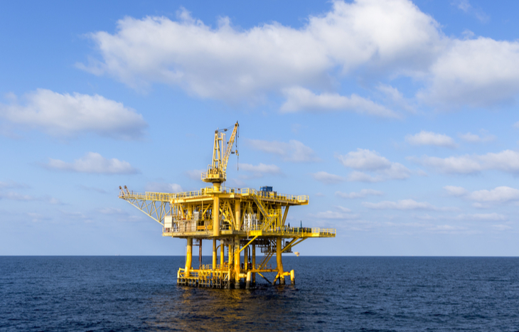 Deep sea oil rig and Chevron stock forecast