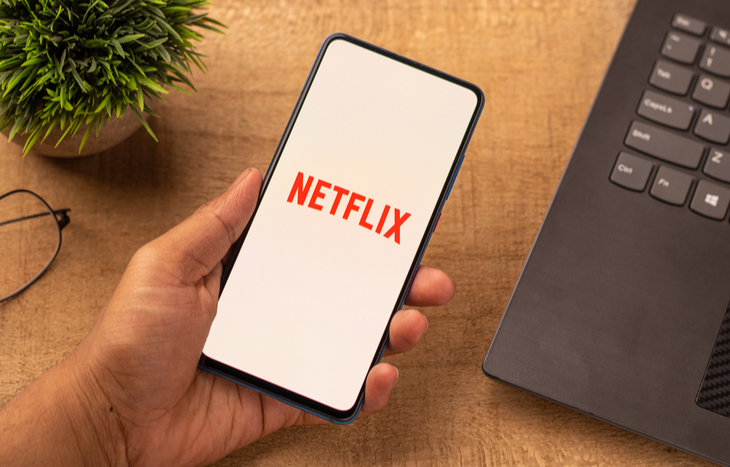 Netflix stock forecast looking at the Netflix phone app