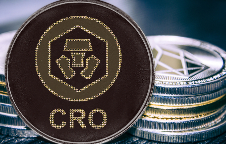 Illustration of the CRO crypto coin.
