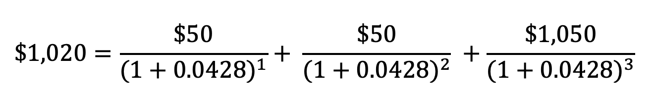 bond YTM formula example