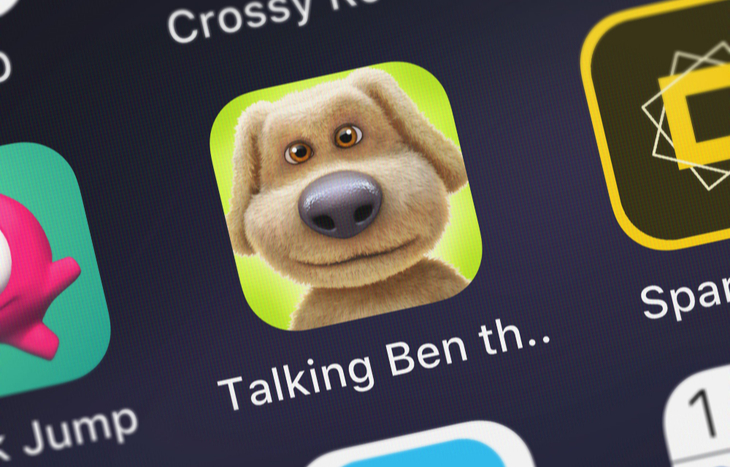 Screen grab of the app Talking Dog crypto is modeled on.
