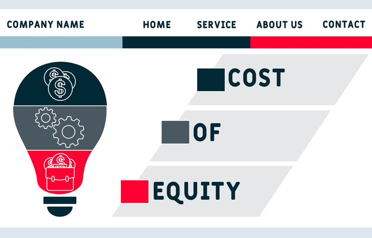 Cost of equity breakdown on a website