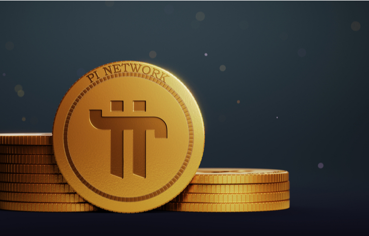 Illustration of the Pi Coin token.