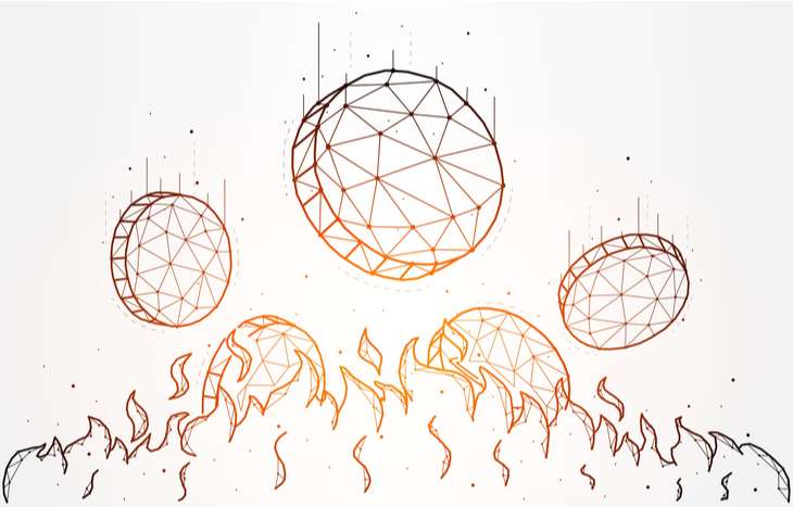 Illustration depicting burn rate of EverGrow Coin.