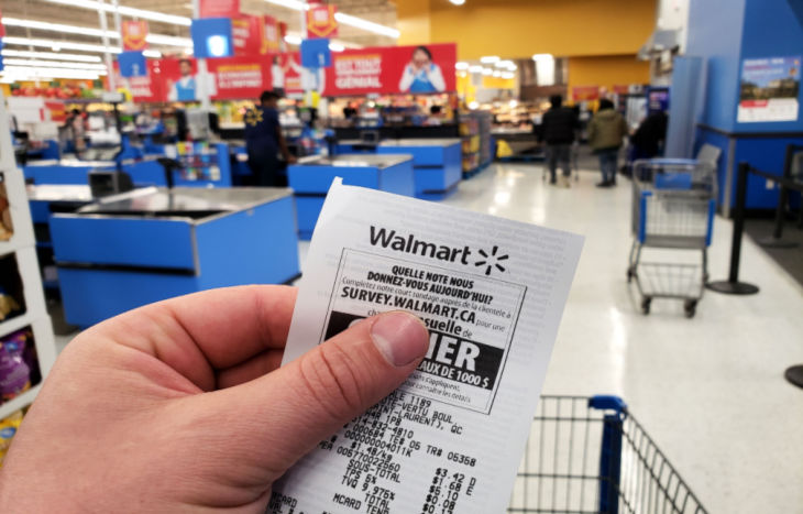 Walmart stock receipt vs Target